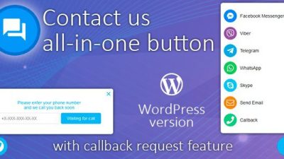 All in One Support Button Callback Request. WhatsApp, Messenger, Telegram, LiveChats GPL v.2.2.1 Download