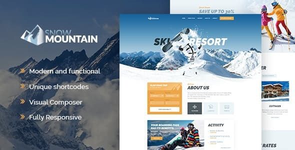 Snow Mountain – Ski Resort & Snowboard School WordPress Theme v1.2.4 Download