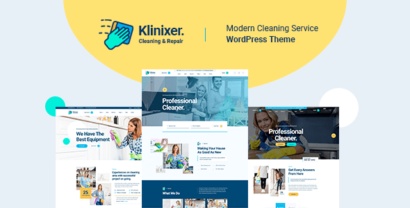 Klinixer – Cleaning Services WordPress Theme + RTL v.1.0.4 Download