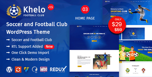 Khelo v2.7.7 WordPress Football Theme Download
