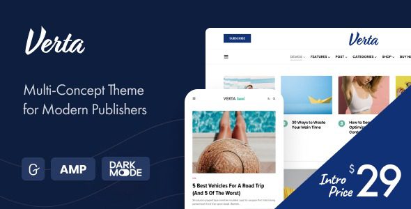 Verta GPL 1.0.1 – Multi-Concept WordPress Theme for Modern Publishers Download
