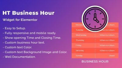 HT Business Hour Widget for Elementor v1.0.3 Download