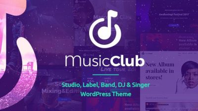 Music Club – Studio, Label, Band, DJ or Singer WordPress Theme v1.2.1 Download
