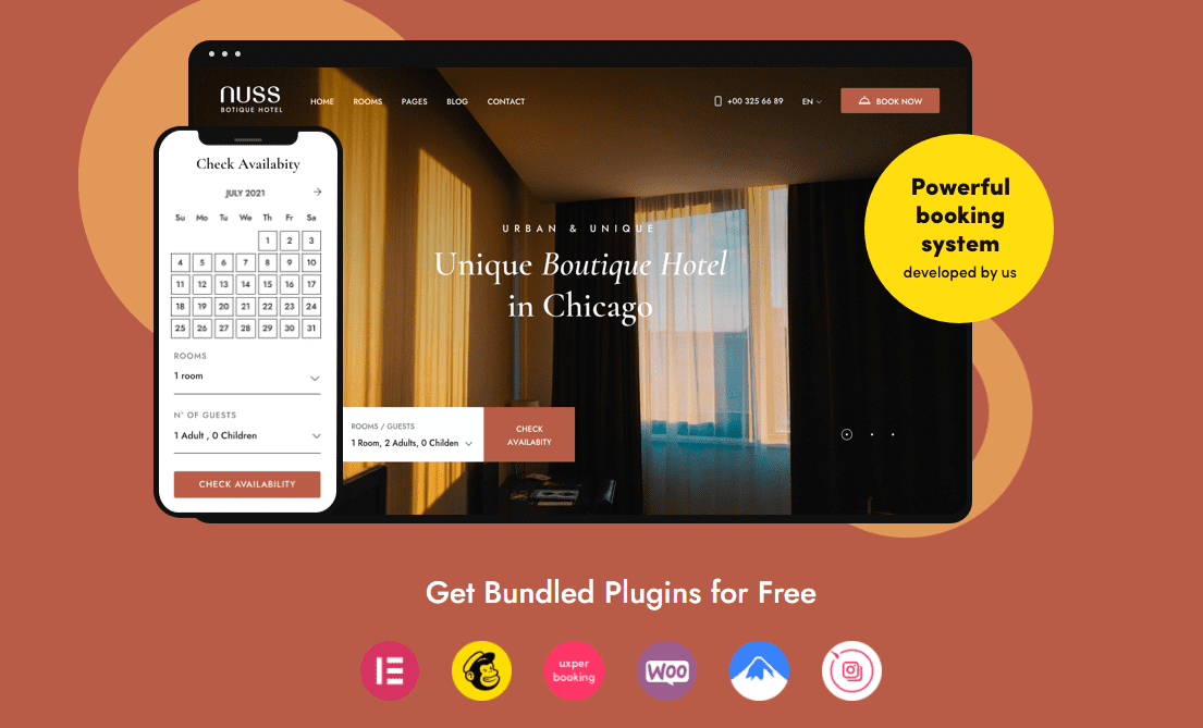 Nuss – Hotel Booking WordPress 1.1.0 Download