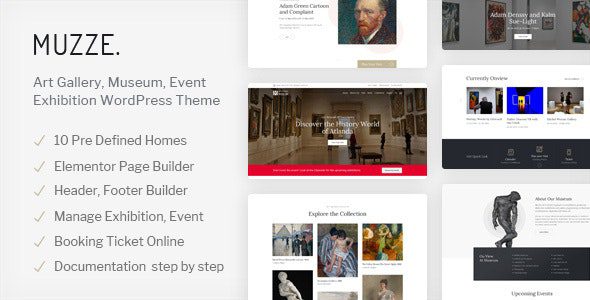 Muzze – Museum Art Gallery Exhibition WordPress Theme v1.3.8 Download