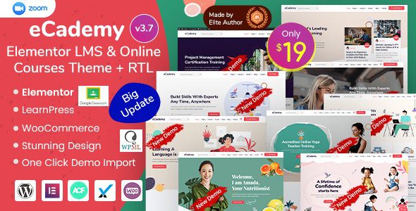 eCademy – Elementor LMS & Online Courses Theme v.4.9.4 Download