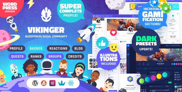 Vikinger – BuddyPress and GamiPress Social Community v.1.9.3 Download