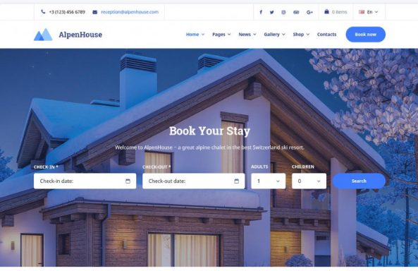 Alpenhouse v1.3.4 – WordPress theme for hotel booking Download