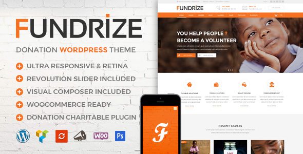 Fundrize v1.21 Responsive Donation & Charity WordPress Theme Download