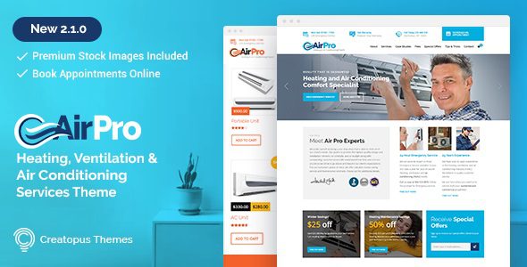 AirPro – Heating and Air conditioning WordPress Theme for Maintenance Services v2.6.12 Download