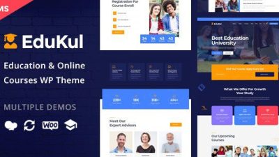 Edukul – Online Courses WordPress Theme v1.15 Download