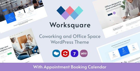 Worksquare v1.7 – Coworking and Office Space WordPress Theme Download