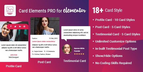 Card Elements Pro for Elementor v1.0.3 Download
