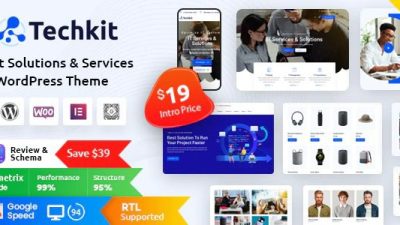 Techkit GPL v.1.3 – Technology & IT Solutions WordPress Theme Download