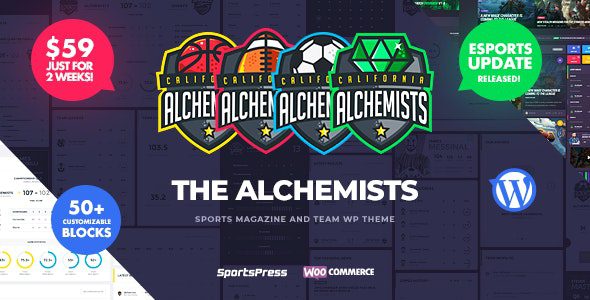Alchemists – Sports, eSports & Gaming Club and News WP Theme Download v4.4.10