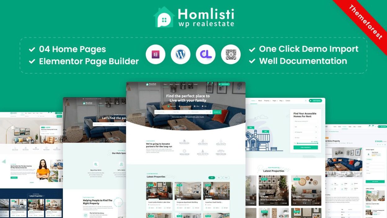 Homlisti – Real Estate WordPress Theme v1.3.4 Download