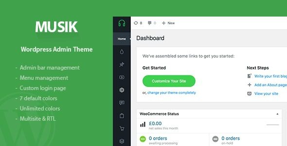 Musik v.3.2 – WordPress Admin Theme Download
