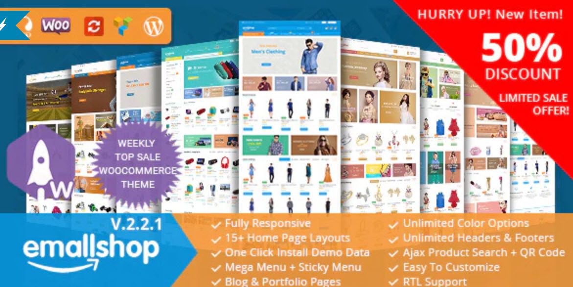 EmallShop – Responsive Multipurpose WooCommerce Theme v.2.2.24 Download