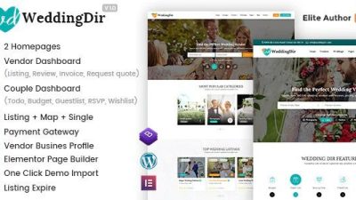 WeddingDir Nulled Directory Listing WordPress Theme Download