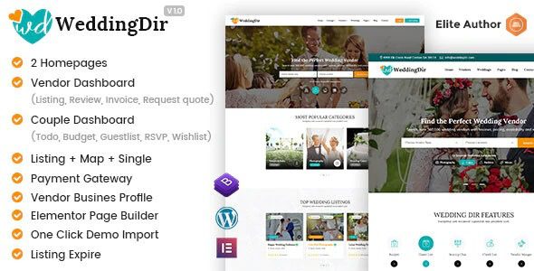 WeddingDir Nulled Directory Listing WordPress Theme Download