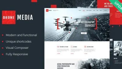 Drone Media GPL v.1.6.0 Aerial Photography & Videography WordPress Theme Download