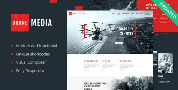 Drone Media GPL v.1.6.0 Aerial Photography & Videography WordPress Theme Download