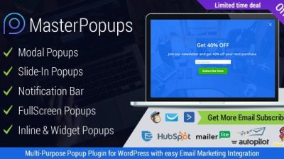 Master Popups v.3.8.1 – WordPress Popup Plugin for Email SubscriptionDownload
