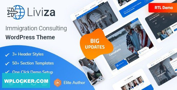 Liviza Theme GPL v2.7 – Immigration Consulting WordPress Websites Download