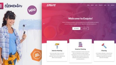Exqute GPL v.1.8 – Painting Company WordPress Elementor Theme Download