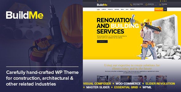 BuildMe GPL v.4.9 – Construction & Architectural WP Theme Download