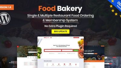FoodBakery Food Delivery Restaurant Directory WordPress Theme GPL v2.4 Download