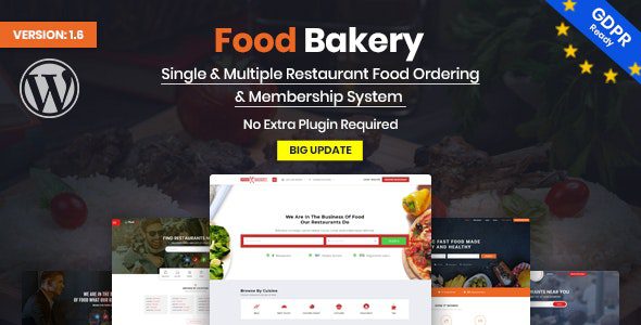 FoodBakery Food Delivery Restaurant Directory WordPress Theme GPL v2.4 Download