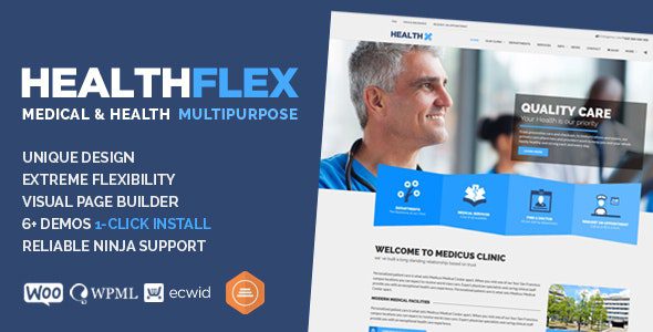 HEALTHFLEX – Doctor Medical Clinic & Health WordPress Theme v.2.4.0 Download