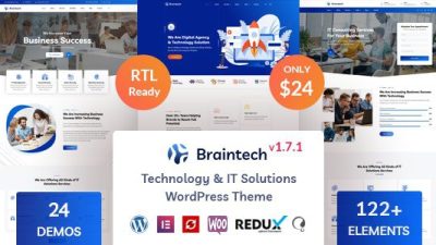 Braintech – Technology & IT Solutions WordPress Theme v.2.3.4 Download