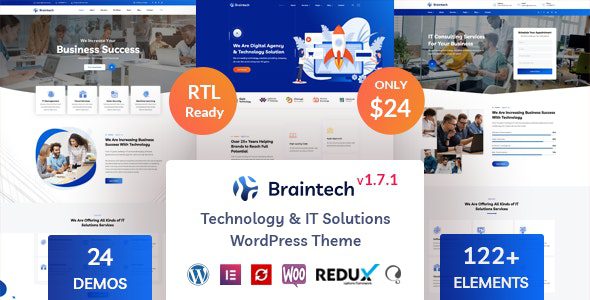 Braintech – Technology & IT Solutions WordPress Theme v.2.3.4 Download