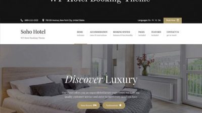 Soho Hotel Booking – Hotel WordPress Theme v4.0.4 Download