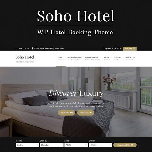 Soho Hotel Booking – Hotel WordPress Theme v4.0.4 Download