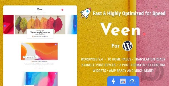 Veen v2.3.0 – Minimal & Lightweight Blog for WordPress Download