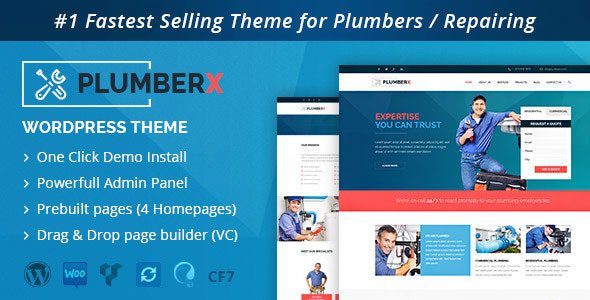 Plumber – Construction and Repairing WordPress Theme v10.0 Download