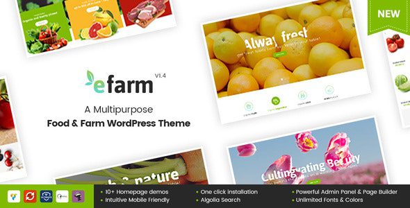 eFarm – A Multipurpose Food & Farm WordPress Theme v.1.6.0 Download