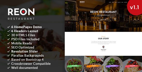 Reon – Restaurant WordPress Theme v1.1.7 Download