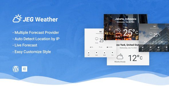 Jeg Weather Forecast WordPress Plugin – Add Ons for Elementor and WPBakery Page Builder v.1.0.2