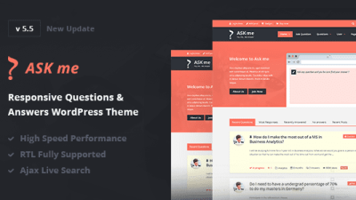 Ask Me – Responsive Questions & Answers WordPress Theme v.6.6 Download