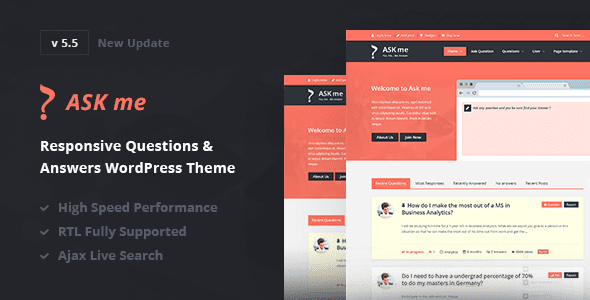 Ask Me – Responsive Questions & Answers WordPress Theme v.6.6 Download