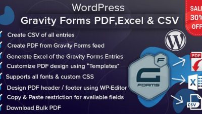 WordPress Gravity Forms PDF, Excel & CSV v1.7.1 Download
