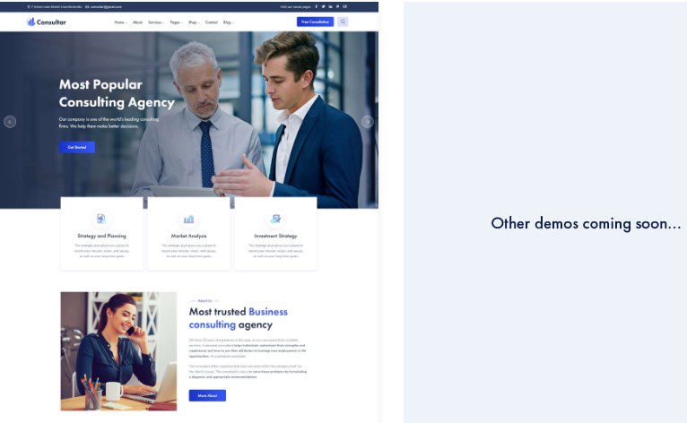 Consultar - Consulting Business WordPress Theme Nulled Download