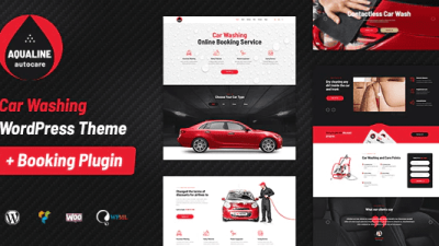 Aqualine v1.2.2 – WordPress car wash theme with reservation system