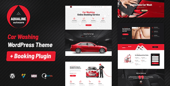 Aqualine v1.2.2 – WordPress car wash theme with reservation system