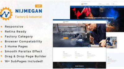 Nijmegan v1.9 – Factory and Industrial Business WordPress Theme Download