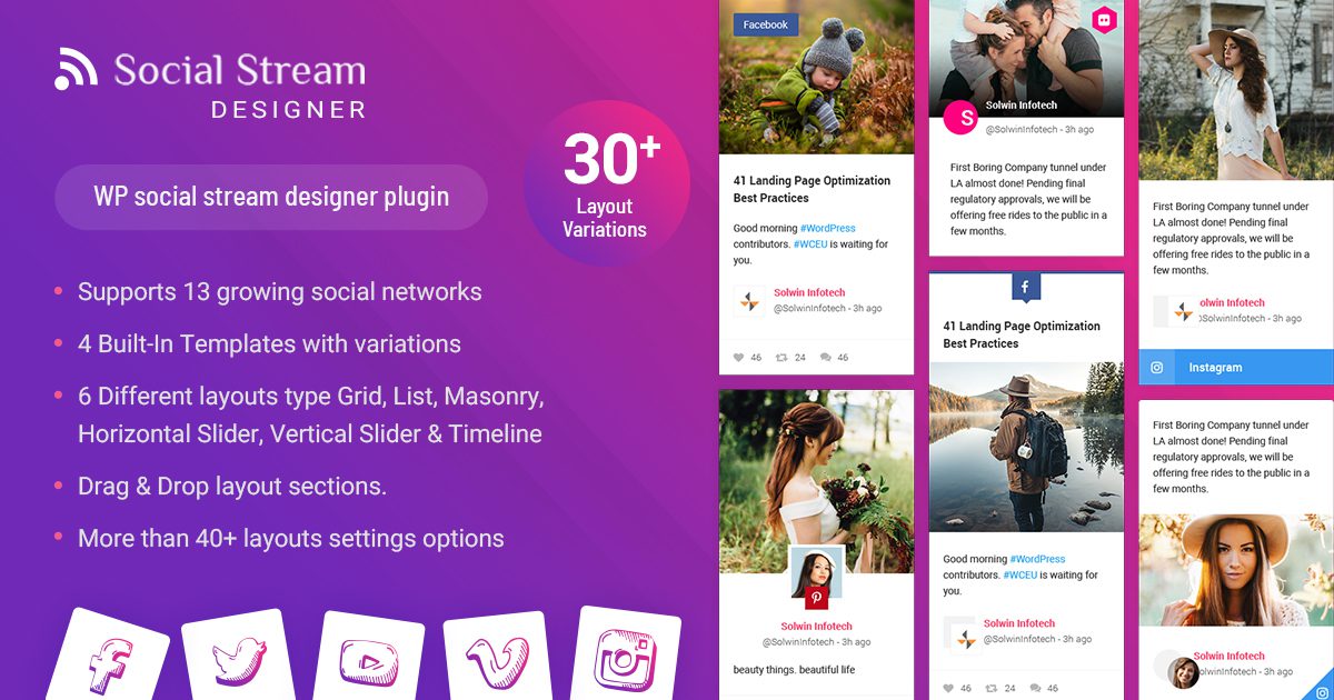 WP Social Stream Designer v1.1.5 Download
